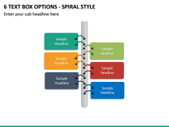 6 Text Box Options - Spiral Style PPT slide 2
