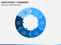 Circle Puzzle – 6 Segments PPT Slide 1