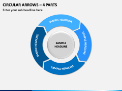 Circular Arrows – 4 Parts PPT Slide 1