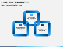 3 Options – Origami Style PPT slide 1