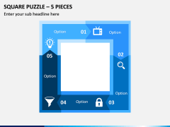 Square Puzzle – 5 Pieces PPT Slide 1