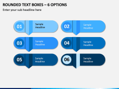 Rounded Text Boxes – 6 Options PPT Slide 1