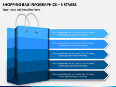 Shopping Bag Infographics – 5 Stages PPT Slide 1