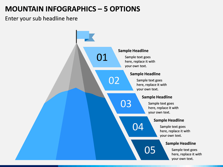 Mountain Infographics – 5 Options PPT slide 1