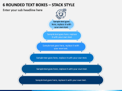 6 Rounded Text Boxes – Stack Style PPT slide 1