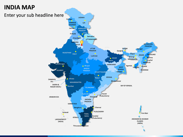 Editable Map Of India Editable India Map For Powerpoint | Sketchbubble