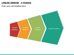 Linear Arrow - 4 Stages PPT Slide 2