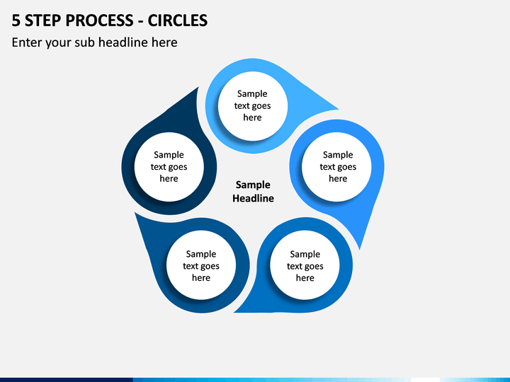 5 Step Process - Circles PPT slide 1