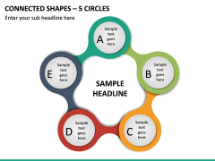 Connected Shapes – 5 Circles PPT Slide 2