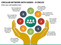 Circular Network With Hands – 8 Circles PPT Slide 2