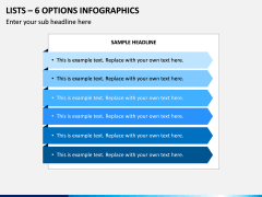 Lists - 6 Options Infographics PPT Slide 1