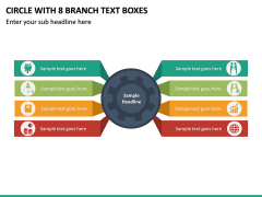 Circle with 8 Branch Text Boxes PPT slide 2