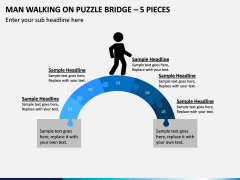 Man Walking On Puzzle Bridge – 5 Pieces PPT Slide 1