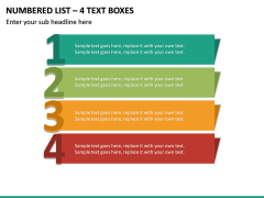 Numbered List – 4 Text Boxes PPT slide 2