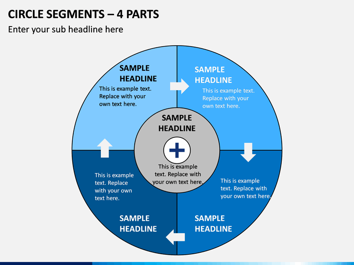Circle Segments – 4 Parts PPT Slide 1