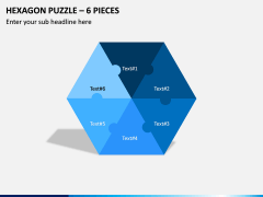 Hexagon Puzzle – 6 Pieces PPT Slide 1