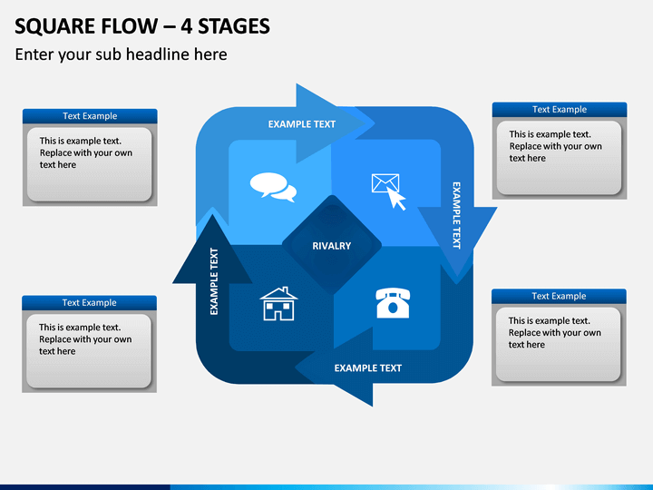 Square Flow – 4 Stages PPT Slide 1