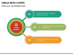 Circle with 3 steps PPT slide 2