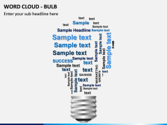 Word Cloud - Bulb PPT slide 1