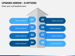 Upward Arrow – 8 Options PPT Slide 1
