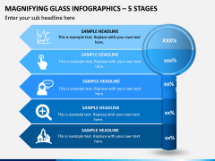 Magnifying Glass Infographics – 5 Stages PPT Slide 1