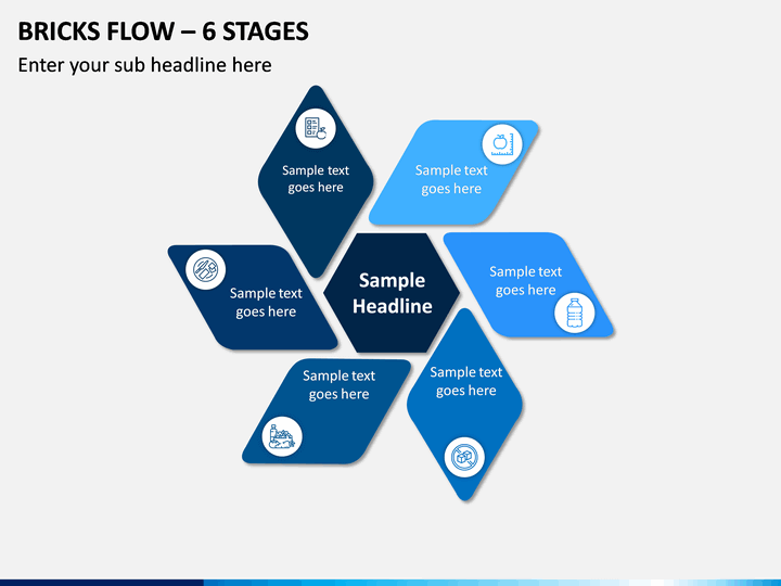 Bricks Flow – 6 Stages PPT slide 1