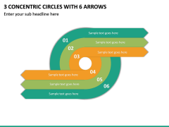 3 Concentric Circles with 6 Arrows PPT slide 2