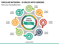 Circular Network – 8 Circles With Arrows PPT Slide 2