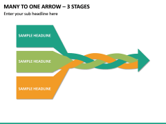 Many To One Arrow – 3 Stages PPT Slide 2