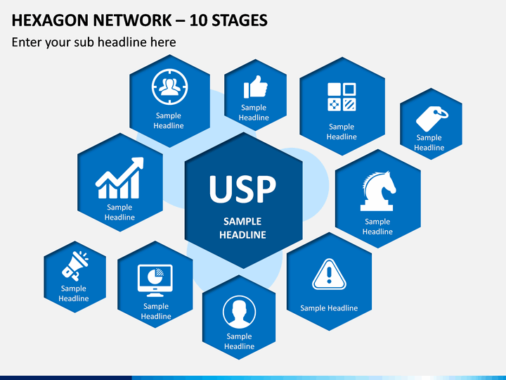 Hexagon Network – 10 Stages PPT Slide 1