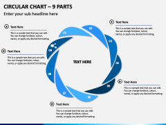 Circular Chart – 9 Parts PPT Slide 1