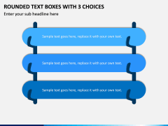Rounded Text Boxes with 3 Choices PPT slide 1
