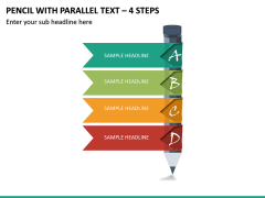 Pencil With Parallel Text – 4 Steps PPT Slide 2