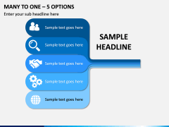 Many To One – 5 Options PPT Slide 1