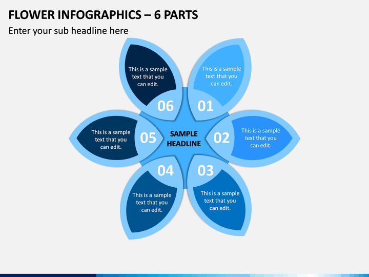 Flower Infographics – 6 Parts PPT Slide 1