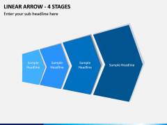 Linear Arrow - 4 Stages PPT Slide 1