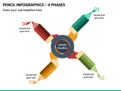 Pencil Infographics – 4 Phases PPT slide 2