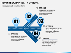Road Infographics – 4 Options PPT Slide 1