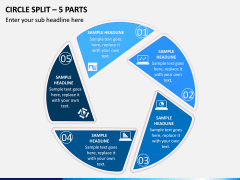 Circle Split – 5 Parts PPT Slide 1