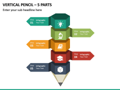 Vertical Pencil – 5 Parts PPT Slide 2
