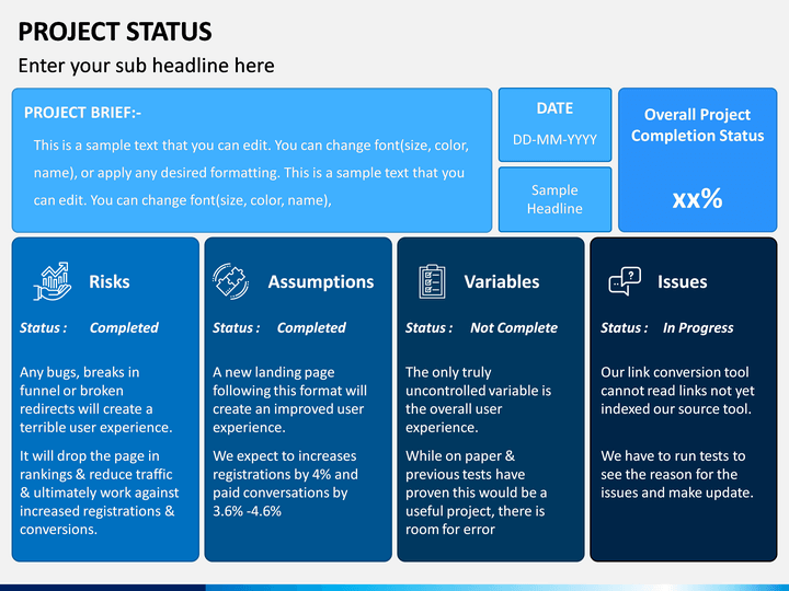 Project Status Powerpoint Template Ppt Slides Sketchbubble