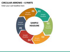 Circular Arrows – 6 Parts PPT Slide 2