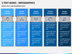 5 Text Boxes - Infographics PPT slide 1