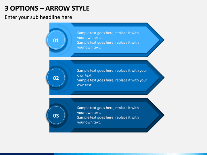 3 Options – Arrow Style PPT slide 1