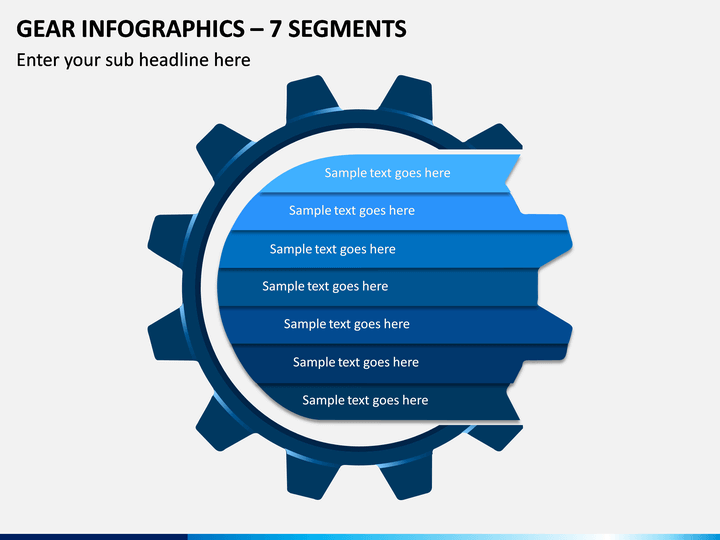 Gear Infographics – 7 Segments PPT slide 1