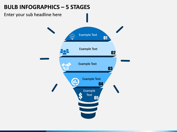 Bulb Infographics – 5 Stages PPT Slide 1