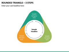 Rounded Triangle – 3 Steps PPT slide 2