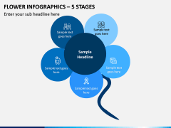 Flower Infographics – 5 Stages PPT slide 1