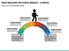 Man Walking On Puzzle Bridge – 6 Pieces PPT Slide 2
