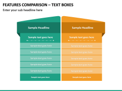 Features Comparison – Text Boxes PPT slide 2